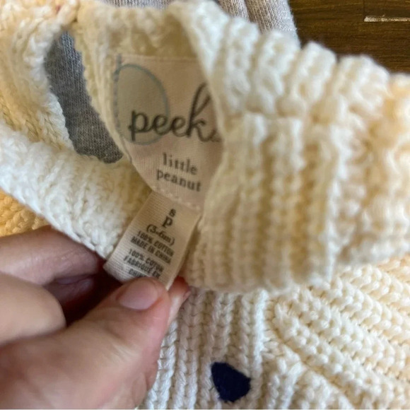 Peek Little Peanut Bundle Heart Knit Sweater Snowflake Dress small XS 3 months - Picture 3 of 7